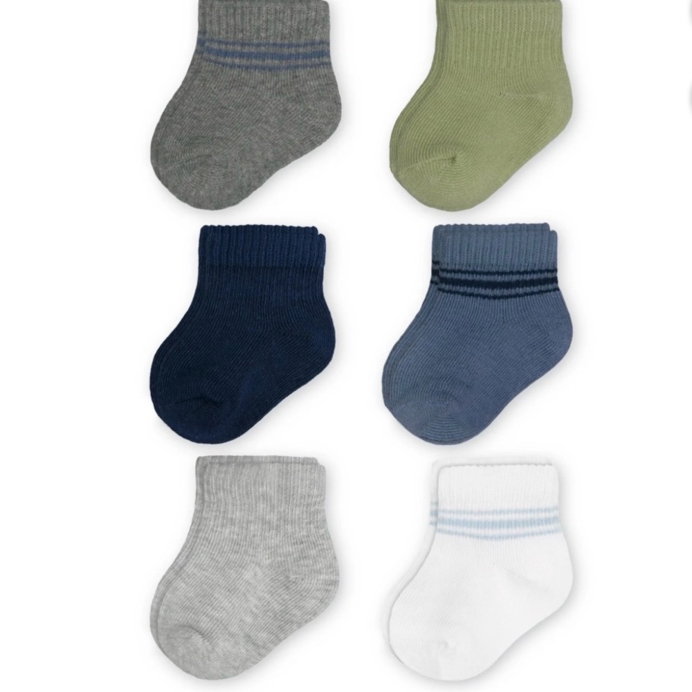 Carter's | Child Of Mine Baby Boy Socks | Variety 6 pk Qtr Crew Rib | 6-12 month - Picture 8 of 9